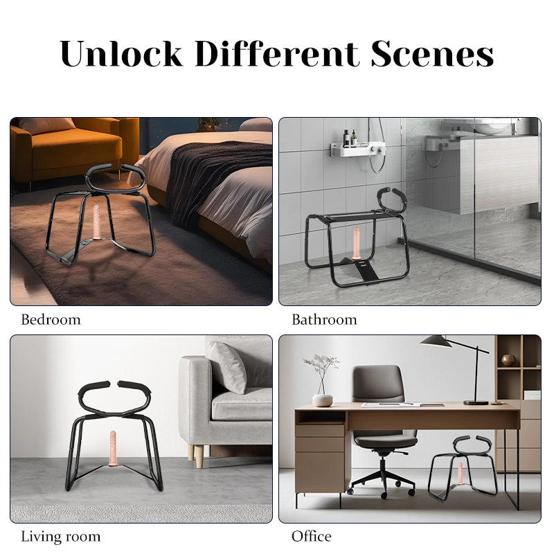 Sex Position Enhancer Chair With Armrests & 7.48" Dildo