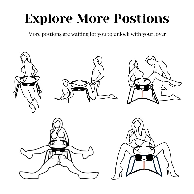 Sex Position Enhancer Chair With Armrests & 7.48" Dildo