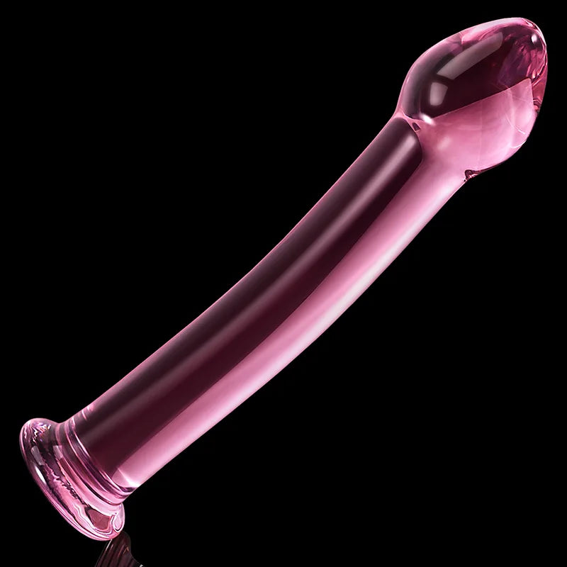 6.96 Inch Smooth Curved Crystal Glass Dildo