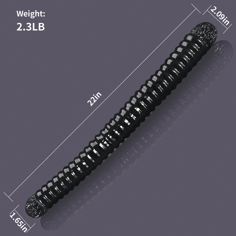22Inch Threaded Double Penetration Wrinkled Glans Double-Ended Dildo