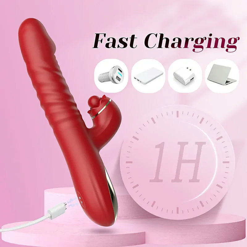 2 In 1 G Spot Stimulator Thrusting Vibrator