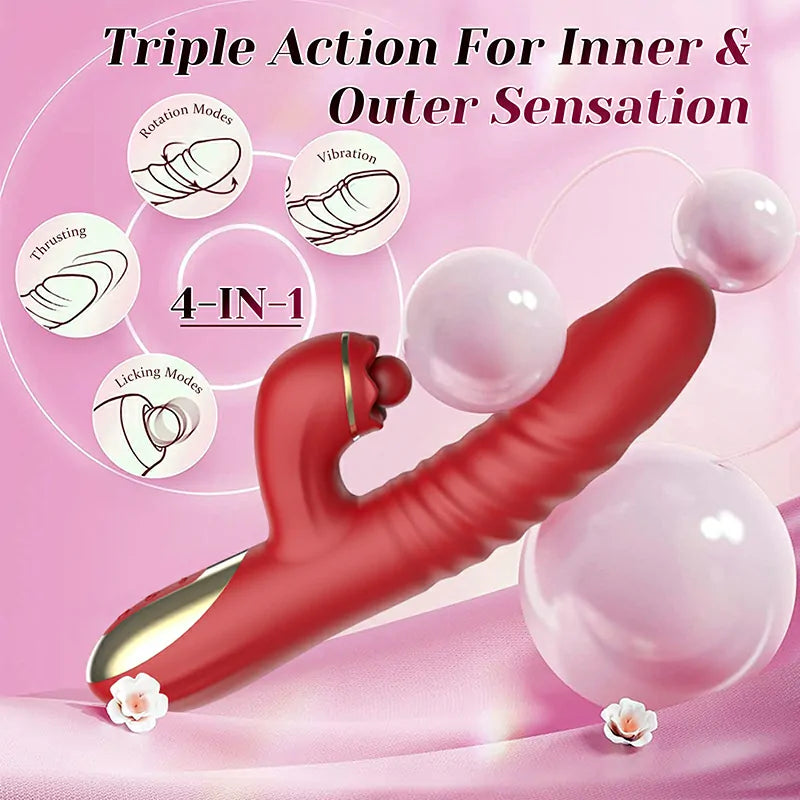 2 In 1 G Spot Stimulator Thrusting Vibrator