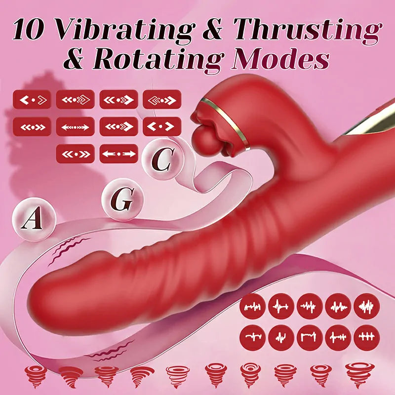 2 In 1 G Spot Stimulator Thrusting Vibrator