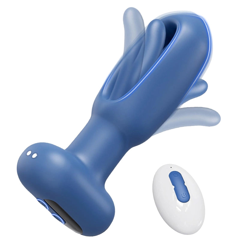Butt Plug 10 Flapping Vibrating Remote Control Silicone Anal Sex Toy