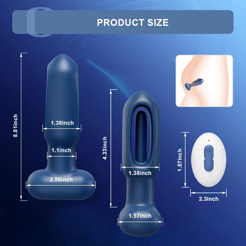Butt Plug 10 Flapping Vibrating Remote Control Silicone Anal Sex Toy