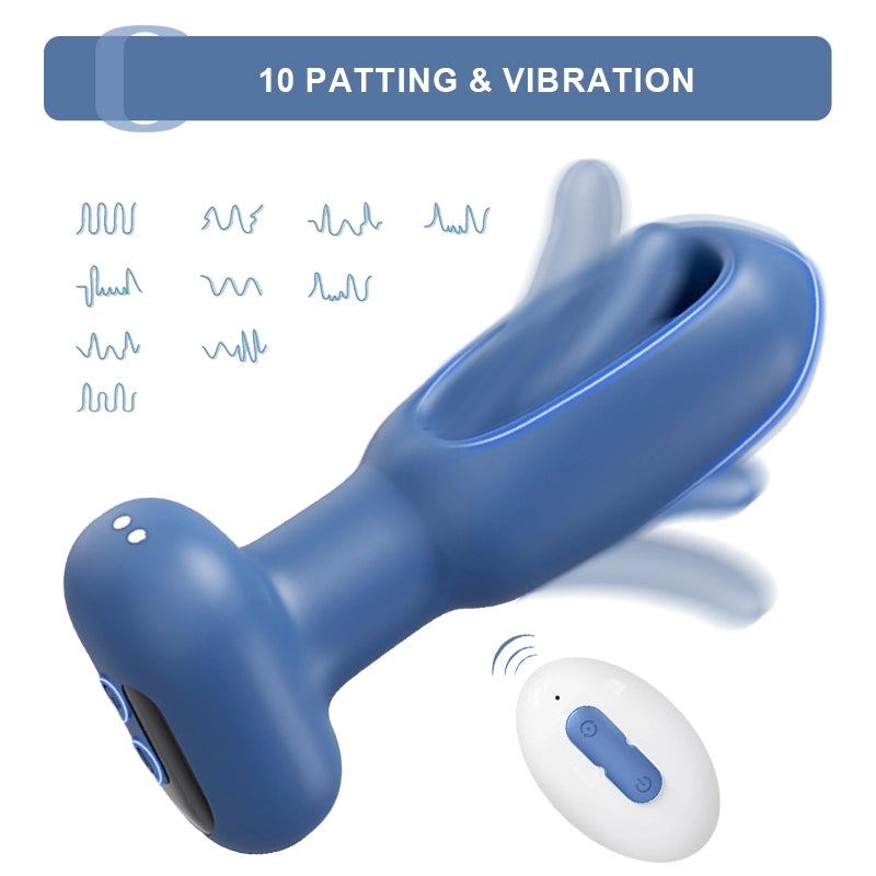 Butt Plug 10 Flapping Vibrating Remote Control Silicone Anal Sex Toy