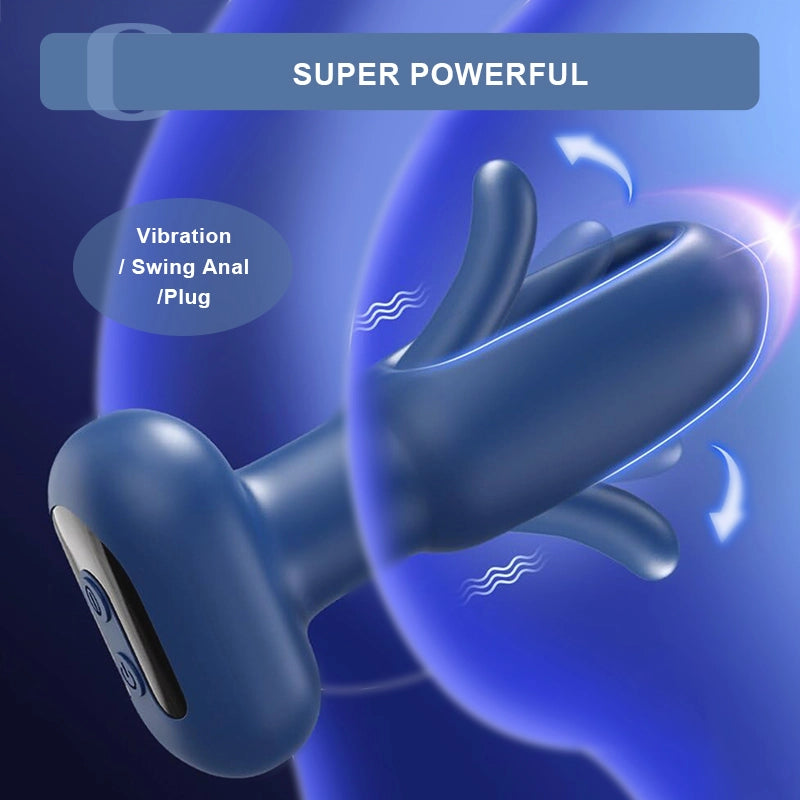 Butt Plug 10 Flapping Vibrating Remote Control Silicone Anal Sex Toy