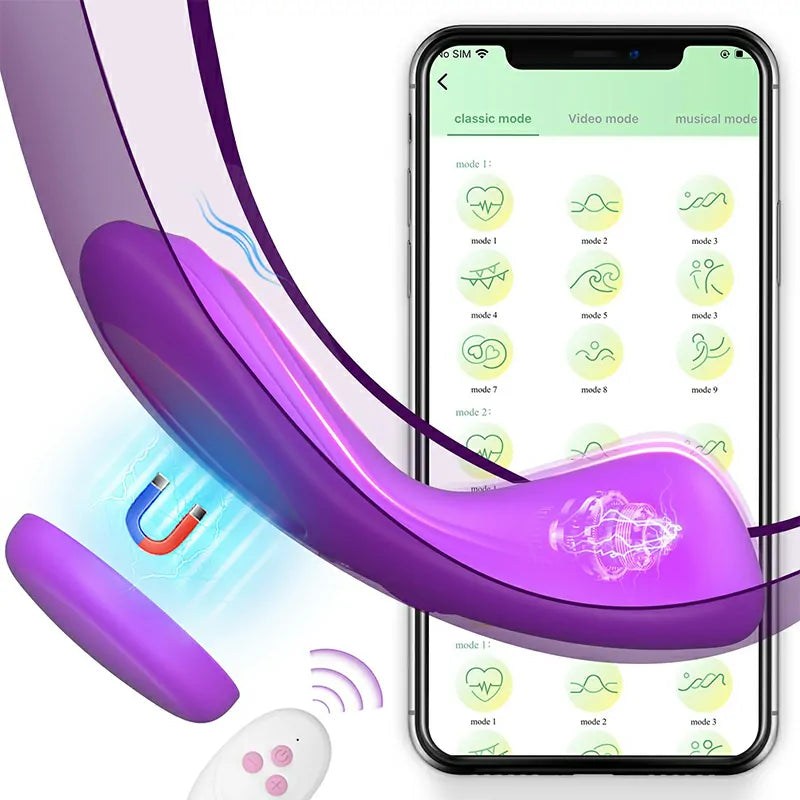 7-Mode Vibrating Wearable Vibrator with Magnetic Clip & App Remote Con 7-Mode Vibrating Wearable Vibrator with Magnetic Clip & App Remote Con