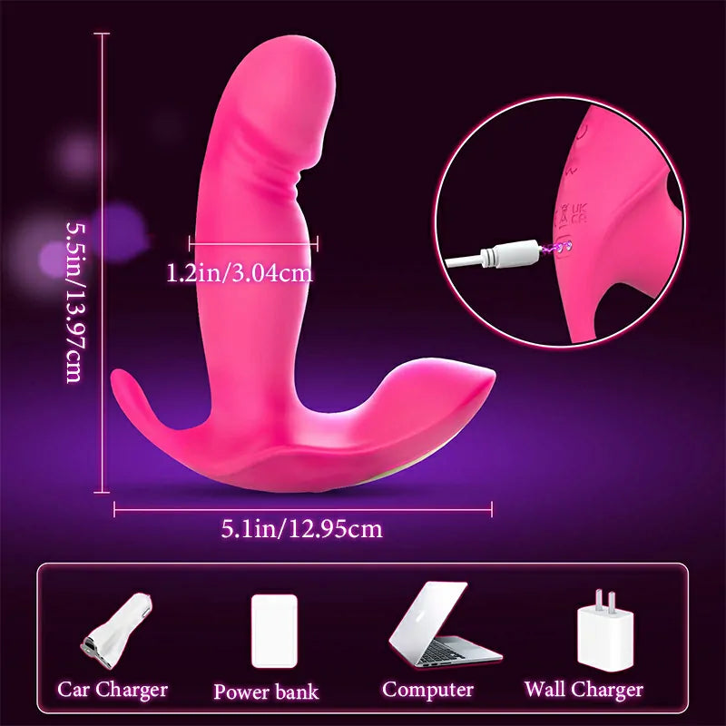 Remote-Controlled Wearable Vibrator with 10 Vibration & Wiggling Modes