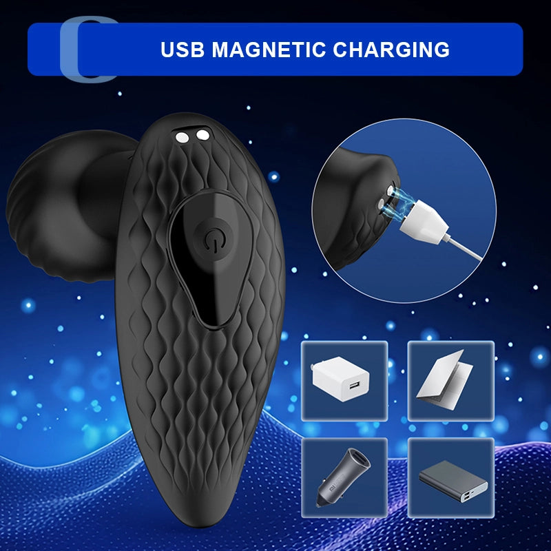 9 Vibration & Rotation Modes Remote Control Silicone Butt Plug