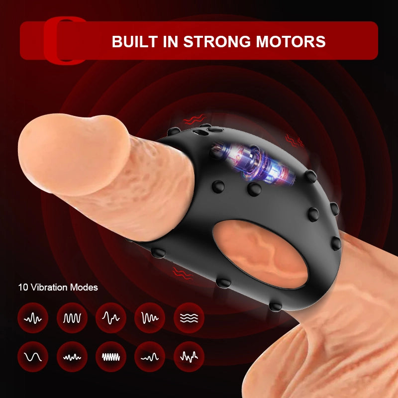 Wearable Vibrating Penis Ring with 10 Modes
