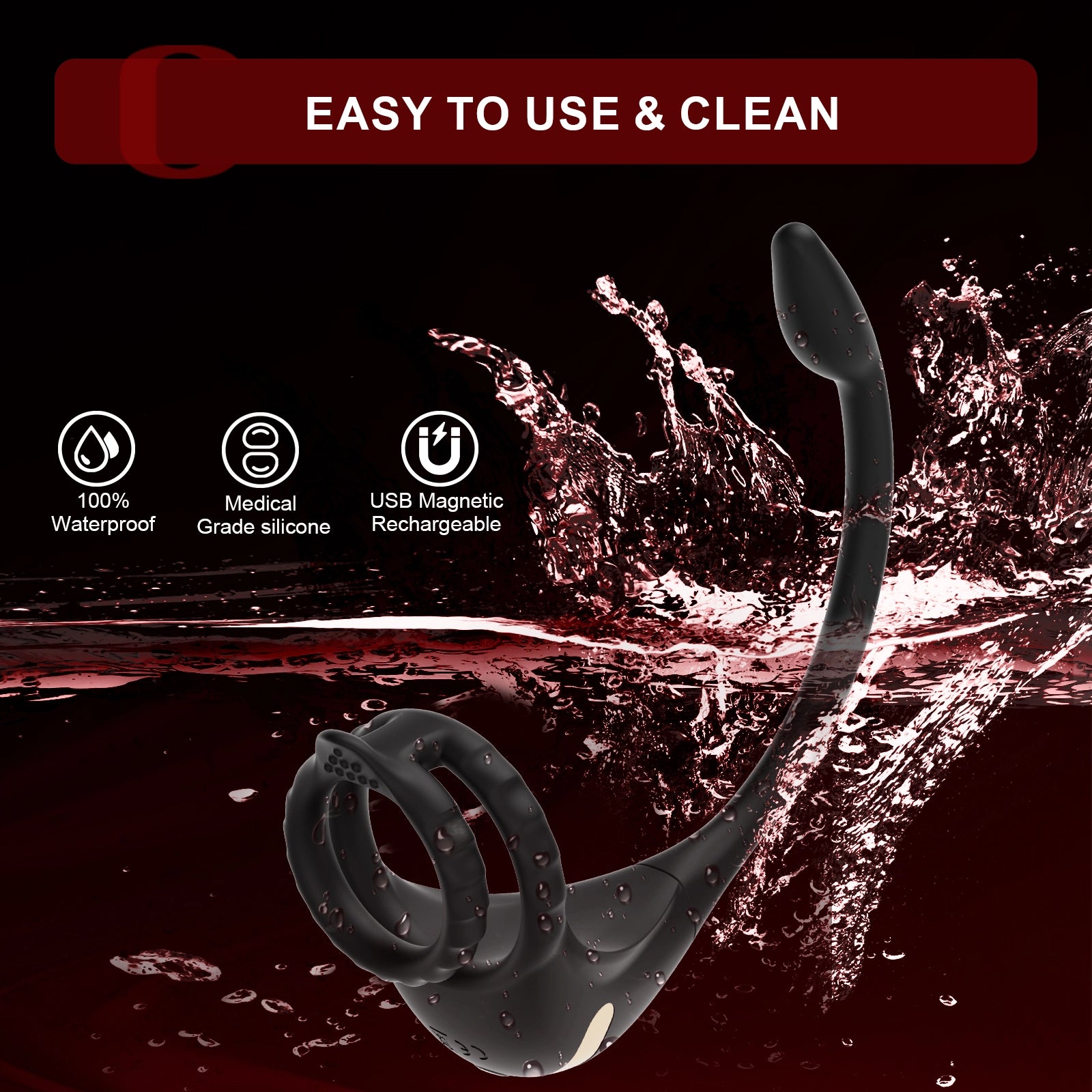 Prostate Massager & Anal Sex Toy for Penis &Taint Stimulation