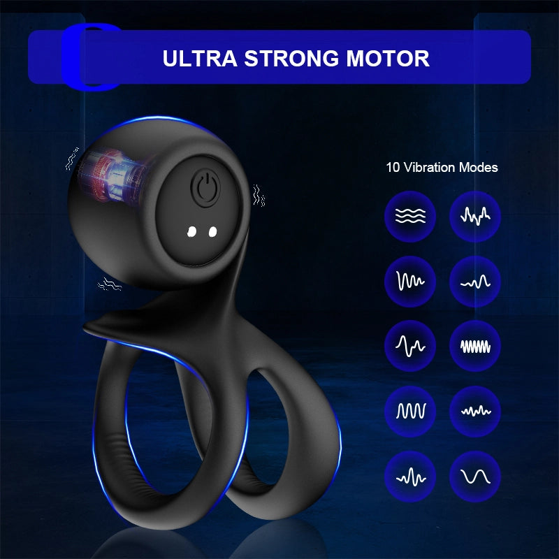 10-Mode Vibrating Penis Ring for Solo & Couples Play