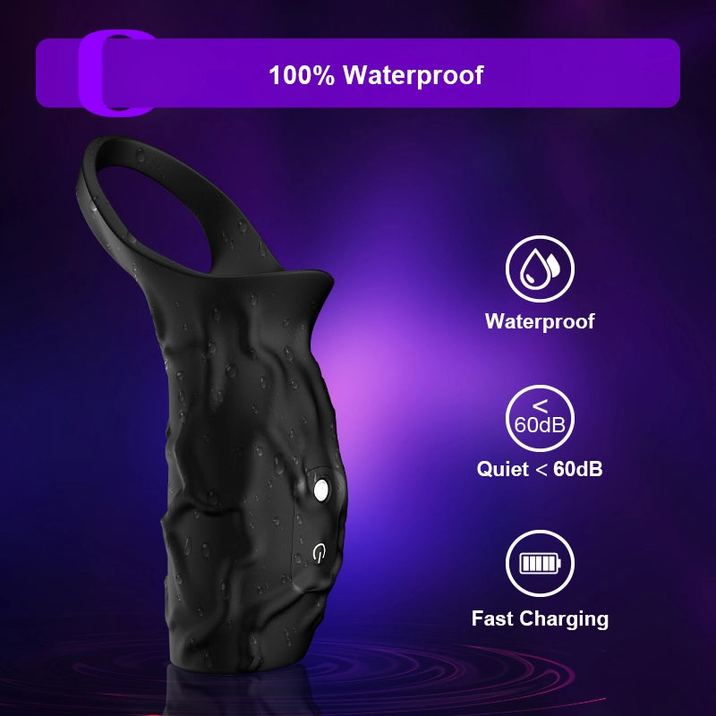 10 Vibration Penis Sleeve with Remote Control and Cock Ring