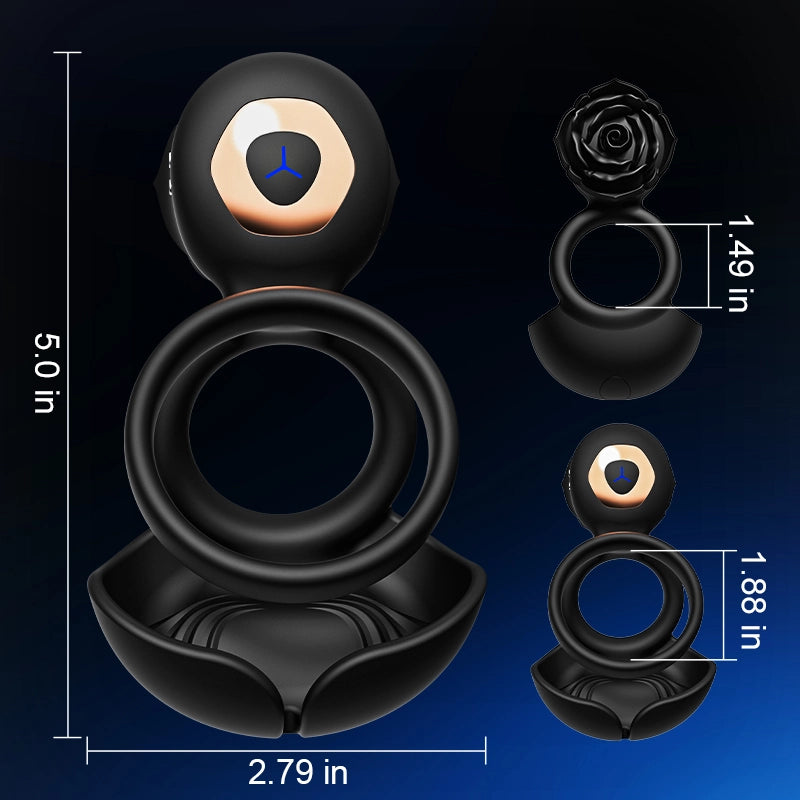 3 in 1 Cock Ring for Penis Testicle & Clitoral Stimulation