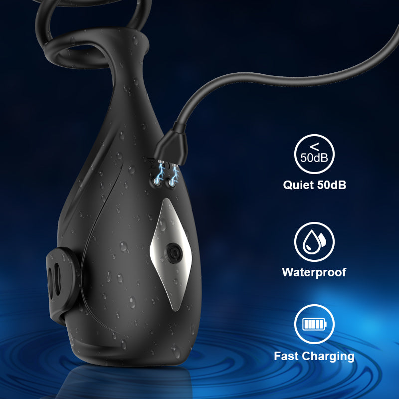 Glans Trainer with App Control 9 Vibration Modes & Adjustable Flexible Penis Ring