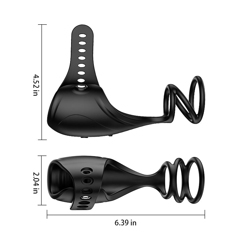 Glans Trainer with App Control 9 Vibration Modes & Adjustable Flexible Penis Ring