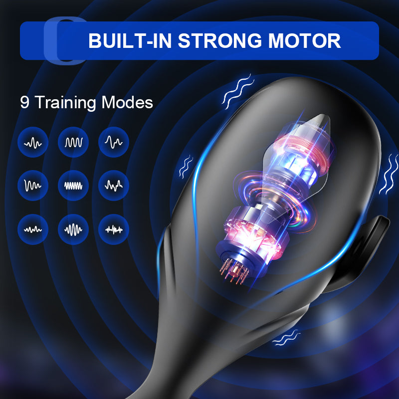 Glans Trainer with App Control 9 Vibration Modes & Adjustable Flexible Penis Ring