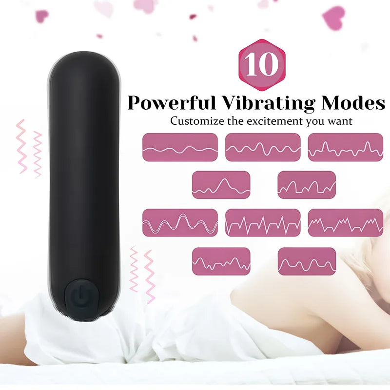 Mini Bullet Vibrator 10 Vibration Wireless Remote Control