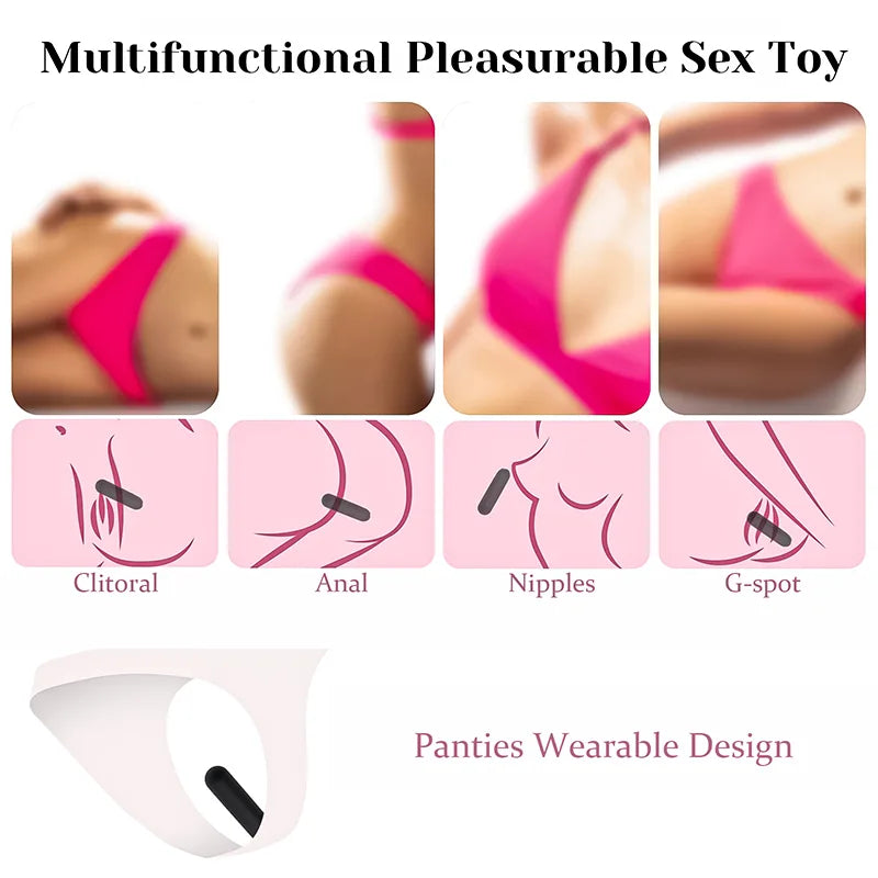 Mini Bullet Vibrator 10 Vibration Wireless Remote Control