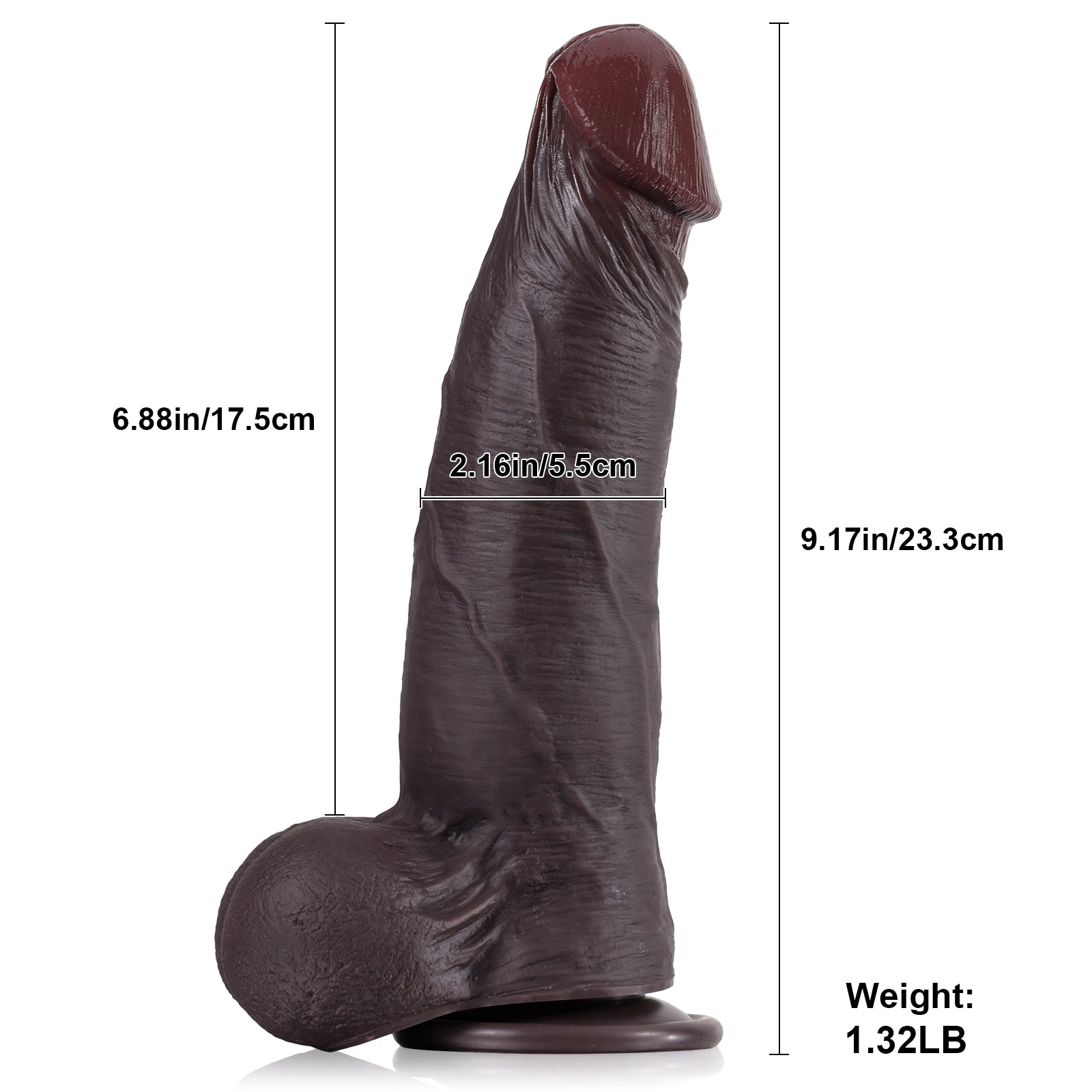 9.2" Soft Sliding Skin Dildo With Moving Balls