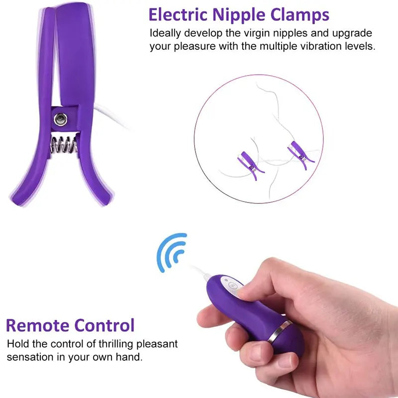 10 Stimulation Modes Remote Control Nipple Sex Toys
