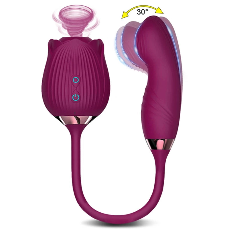 10 Vibration & 10 Suction Modes Powerful Rose Vibrator - Lovetoyshub