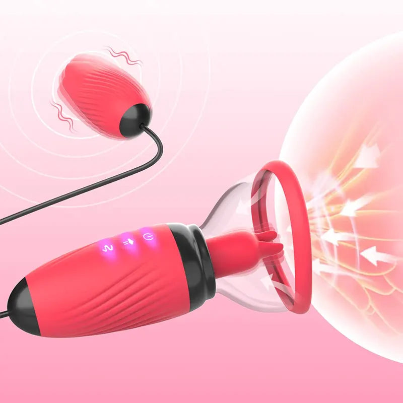 6 Sucking & 10 Licking Vibrating Modes Nipple Sucker Toys