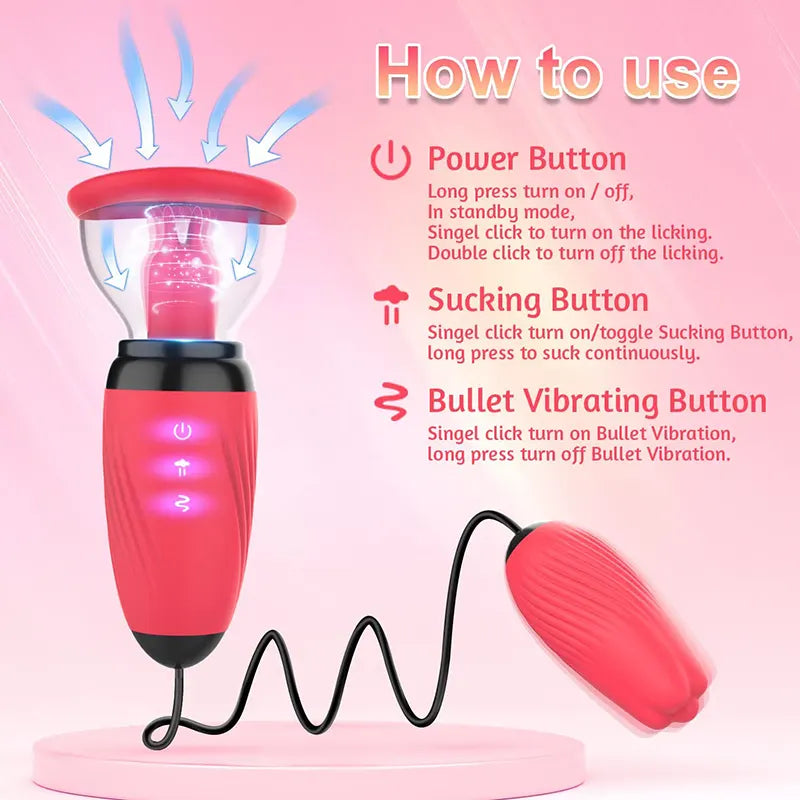 6 Sucking & 10 Licking Vibrating Modes Nipple Sucker Toys