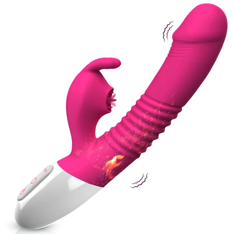 7 Vibration & Licking Modes Double Penetration Rabbit Vibrator