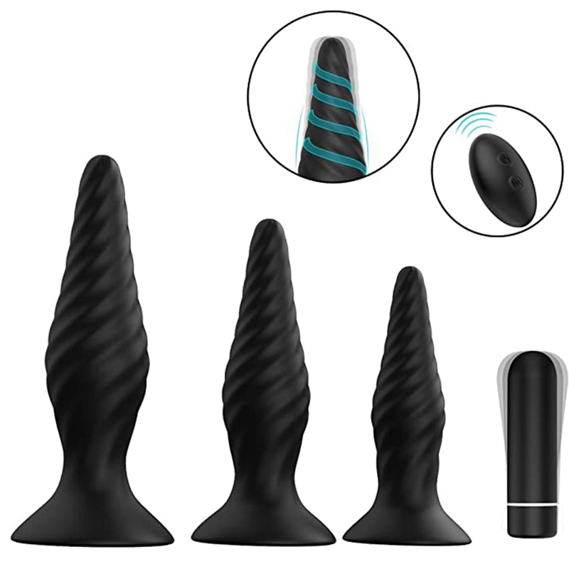 Vibrating Anal Training Plugs Kit - Lovetoyshub Vibrating Anal Training Plugs Kit - Lovetoyshub