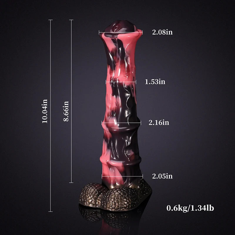 10.04Inch Lifelike Silicone Horse Dildo Textured Testicles
