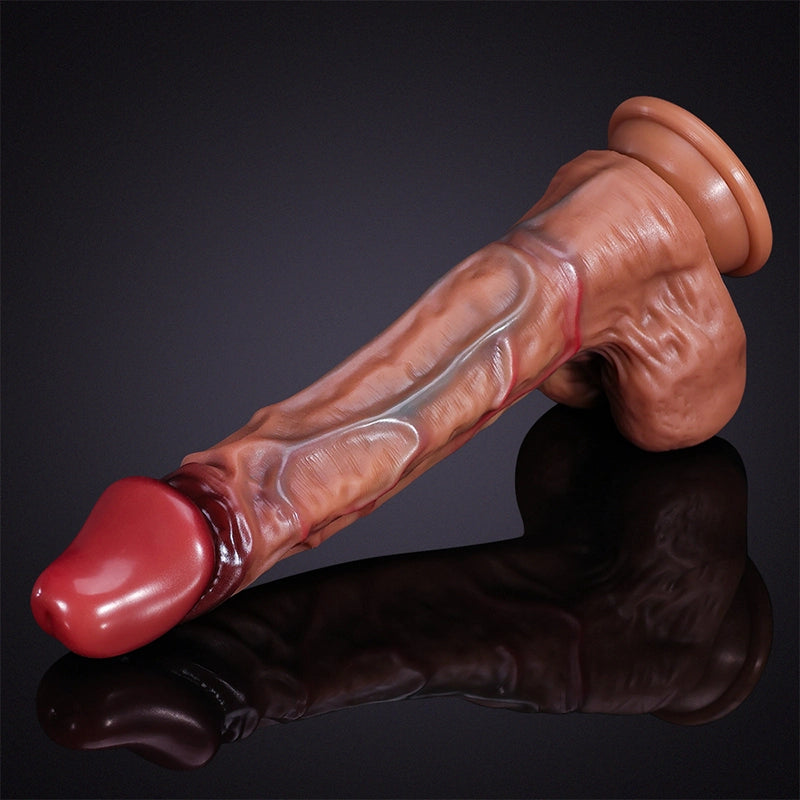 10.23Inch Liquid Silicone Tan Dildo With Realistic Glans