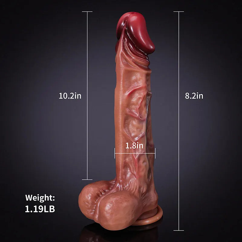 10.23Inch Liquid Silicone Tan Dildo With Realistic Glans