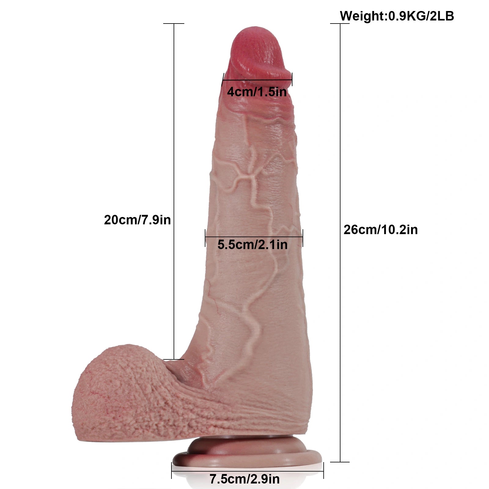 10.2" Lifelike Large Sliding Skin Dildo with Big Balls