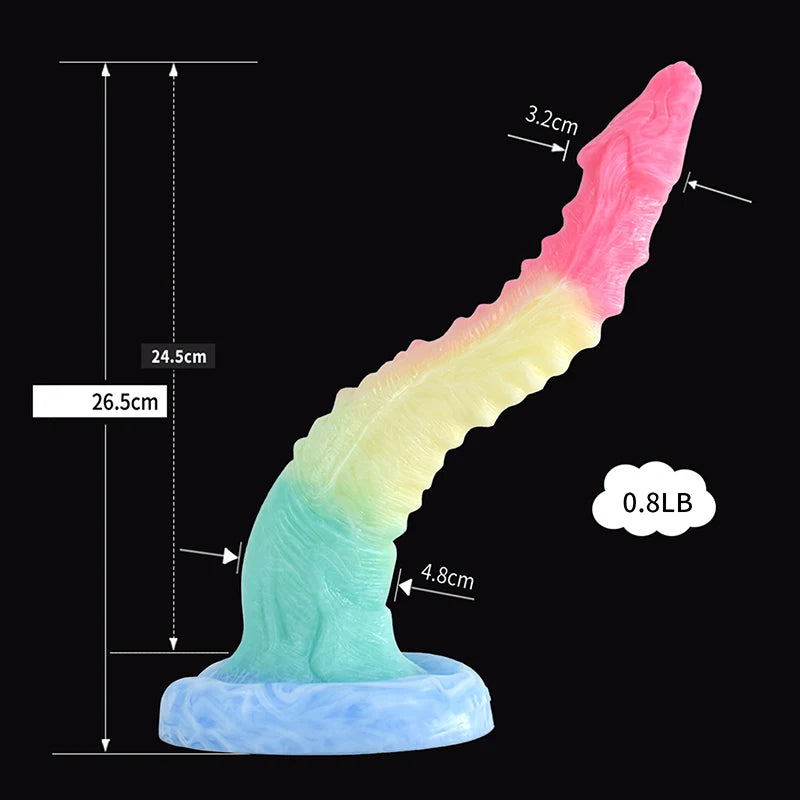 10.4Inch Lifelike Curved Silicone Monster Dildo