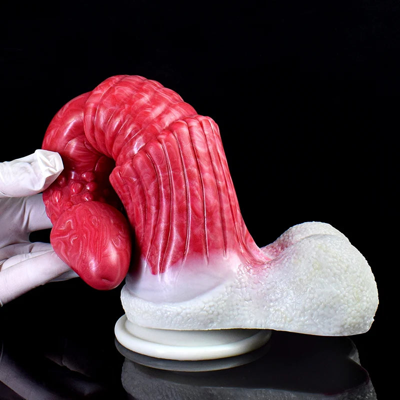 10.4Inch Silicone Dragon Dildo with Realistic Testicles