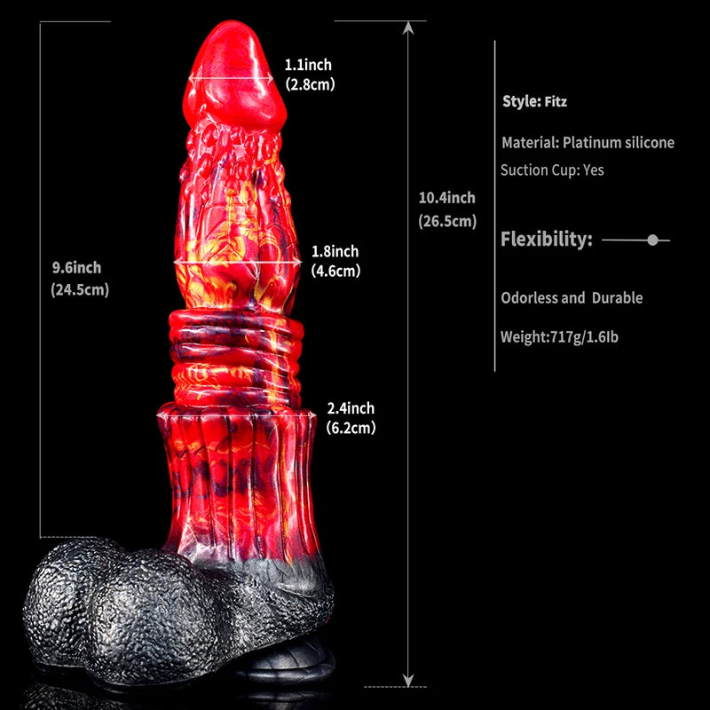 10.4Inch Silicone Dragon Dildo with Realistic Testicles