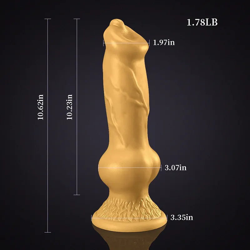 10.62Inch Brown Silicone Big Knot Dog Dildo