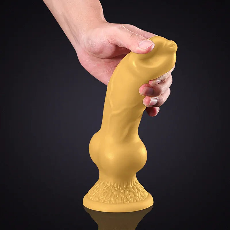 10.62Inch Brown Silicone Big Knot Dog Dildo