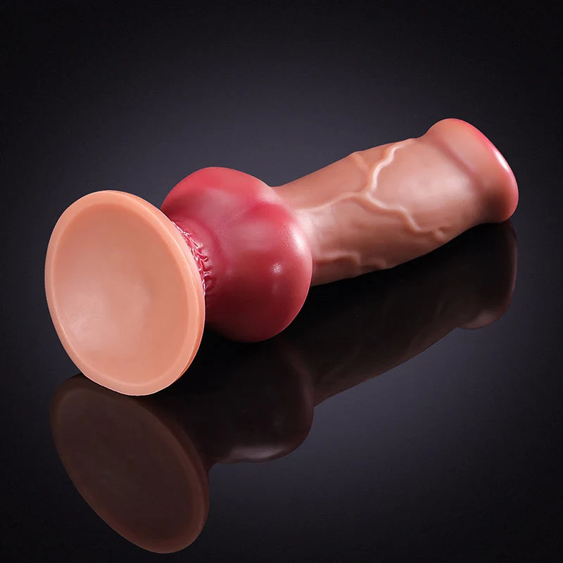 10.62Inch Brown Silicone Big Knot Dog Dildo