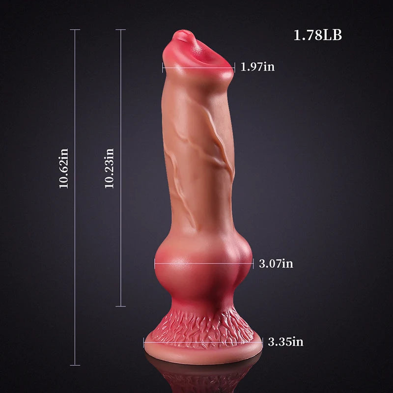 10.62Inch Brown Silicone Big Knot Dog Dildo