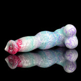 10.74Inch Mixed Color Silicone Dog Dildo with Realistic Testicles