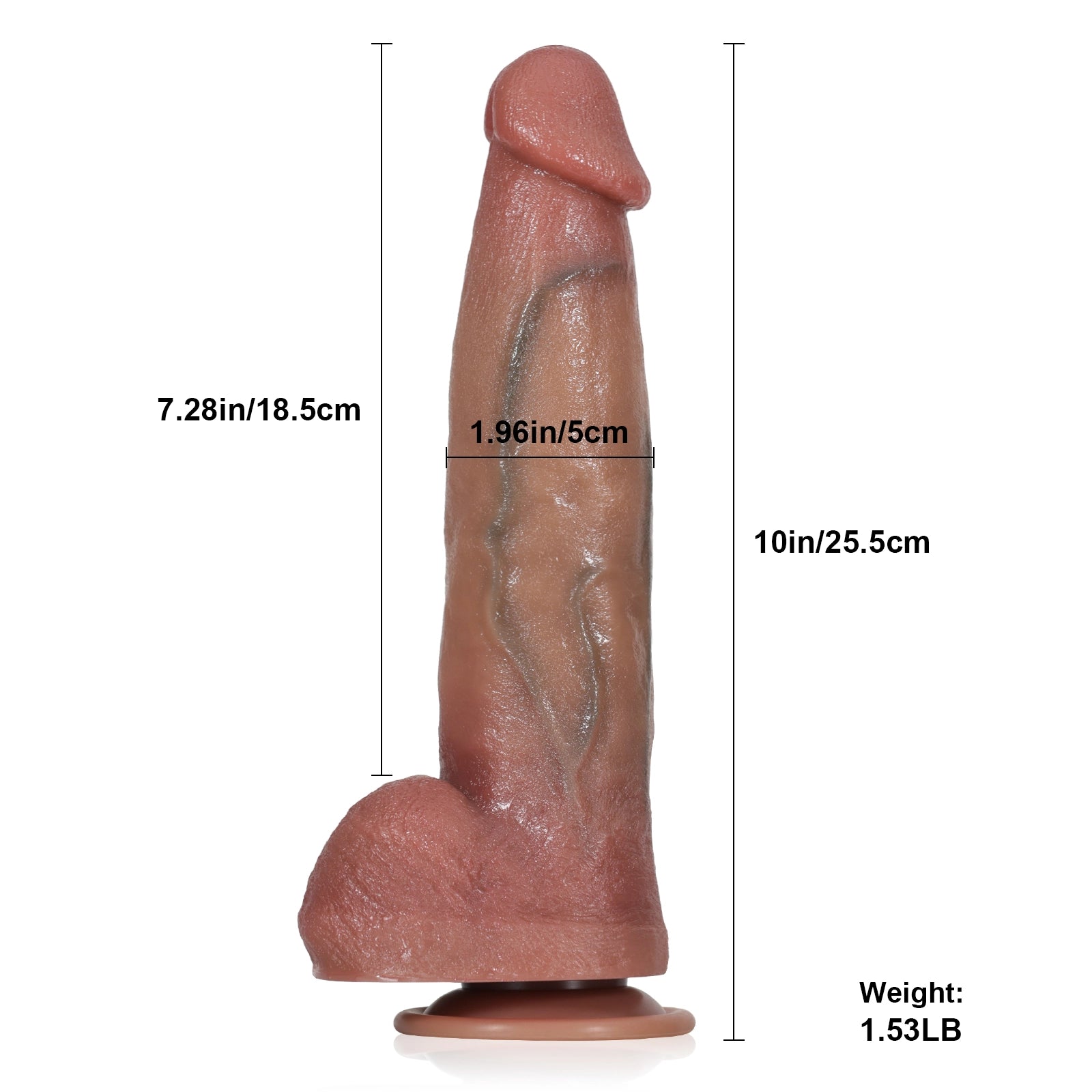 10" Huge Thrusting Dildo with Telescopic & Vibrating Modes