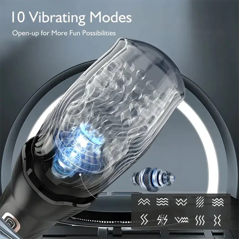 10 Vibration & 5 Rotation Modes Best Blowjob Simulator