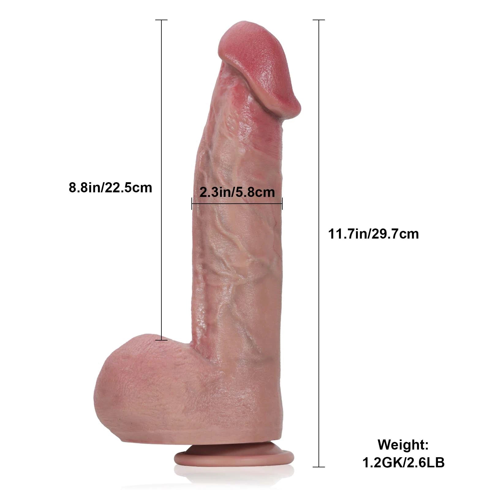 11.7" Ultra Realistic Thick Huge Dildo with Keel