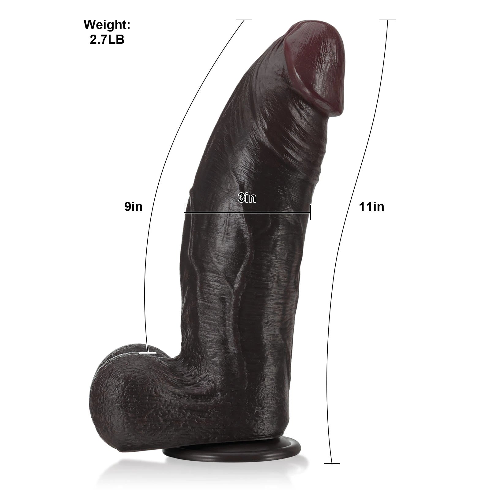 11" Extra Strong Huge Thick Dual Density Dildo