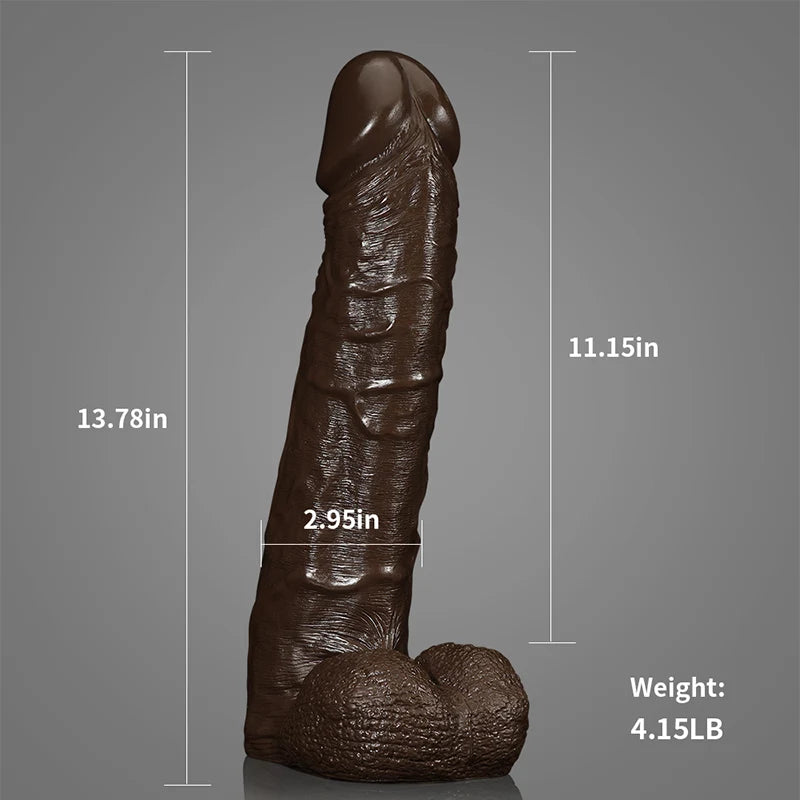 13.78-14.57Inch Ultra Realistic Black Giant Thick Dildo