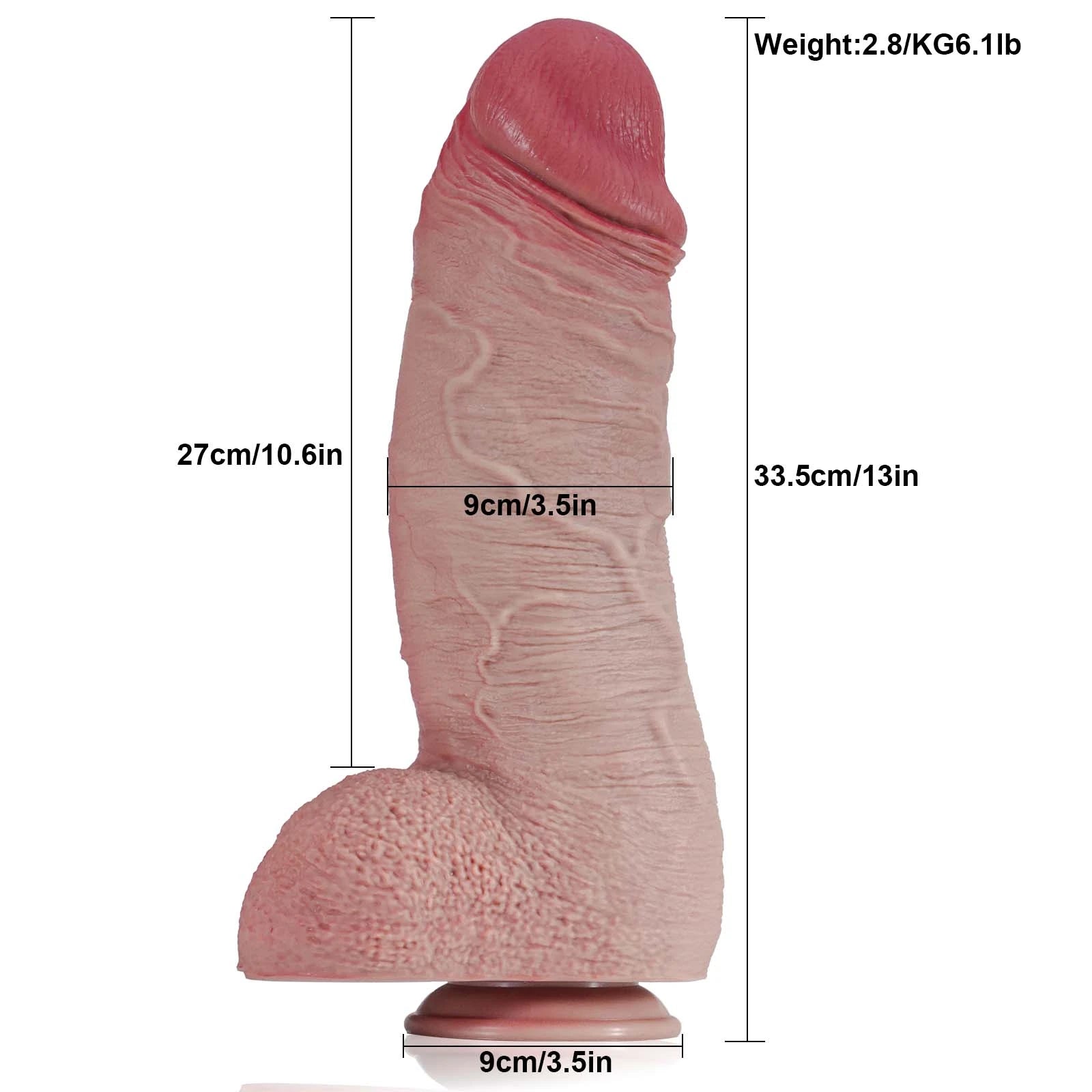 13" Ultra Lifelike Silicone Huge Thick Dildo