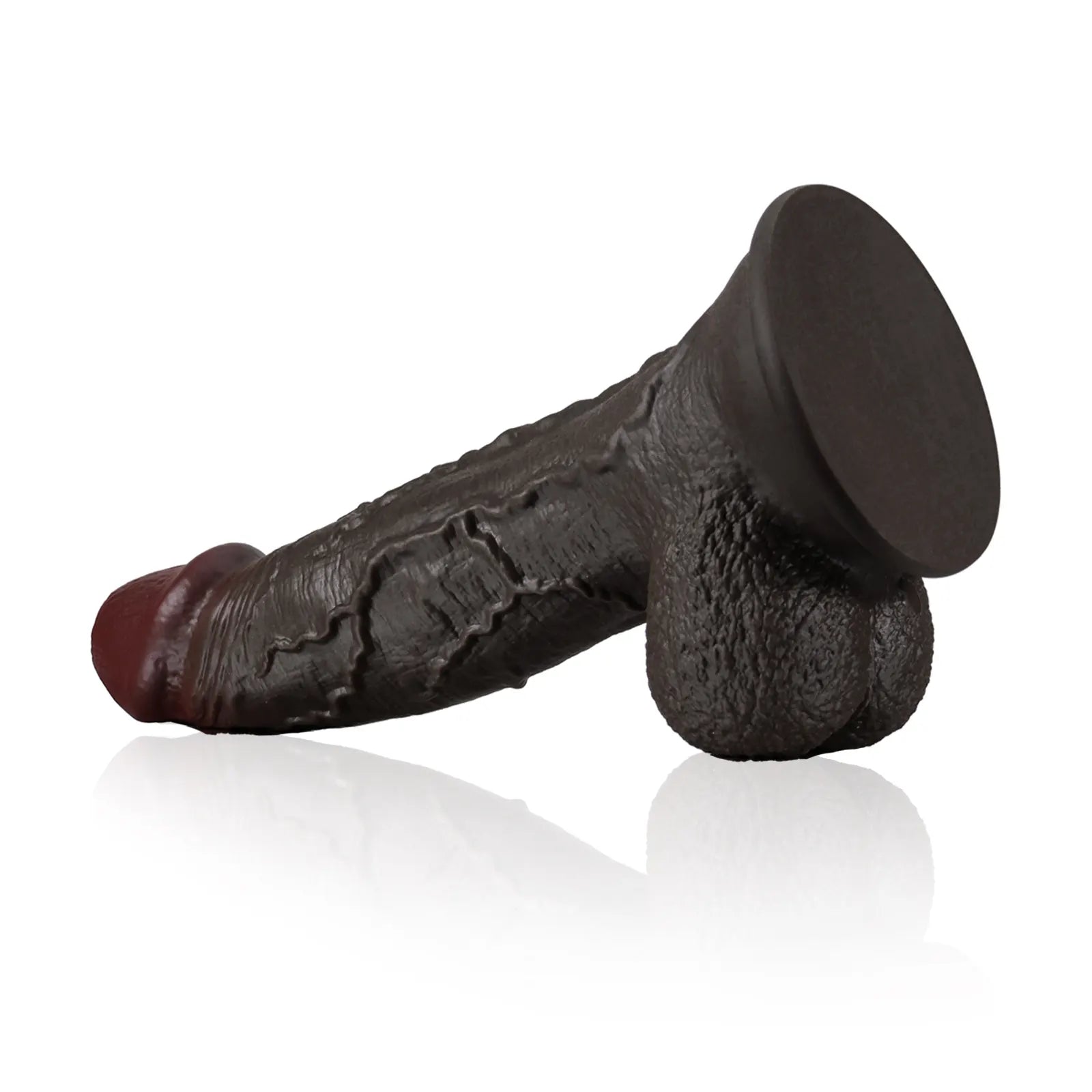 14.7" Lifelike Black Silicone BBC Dildo